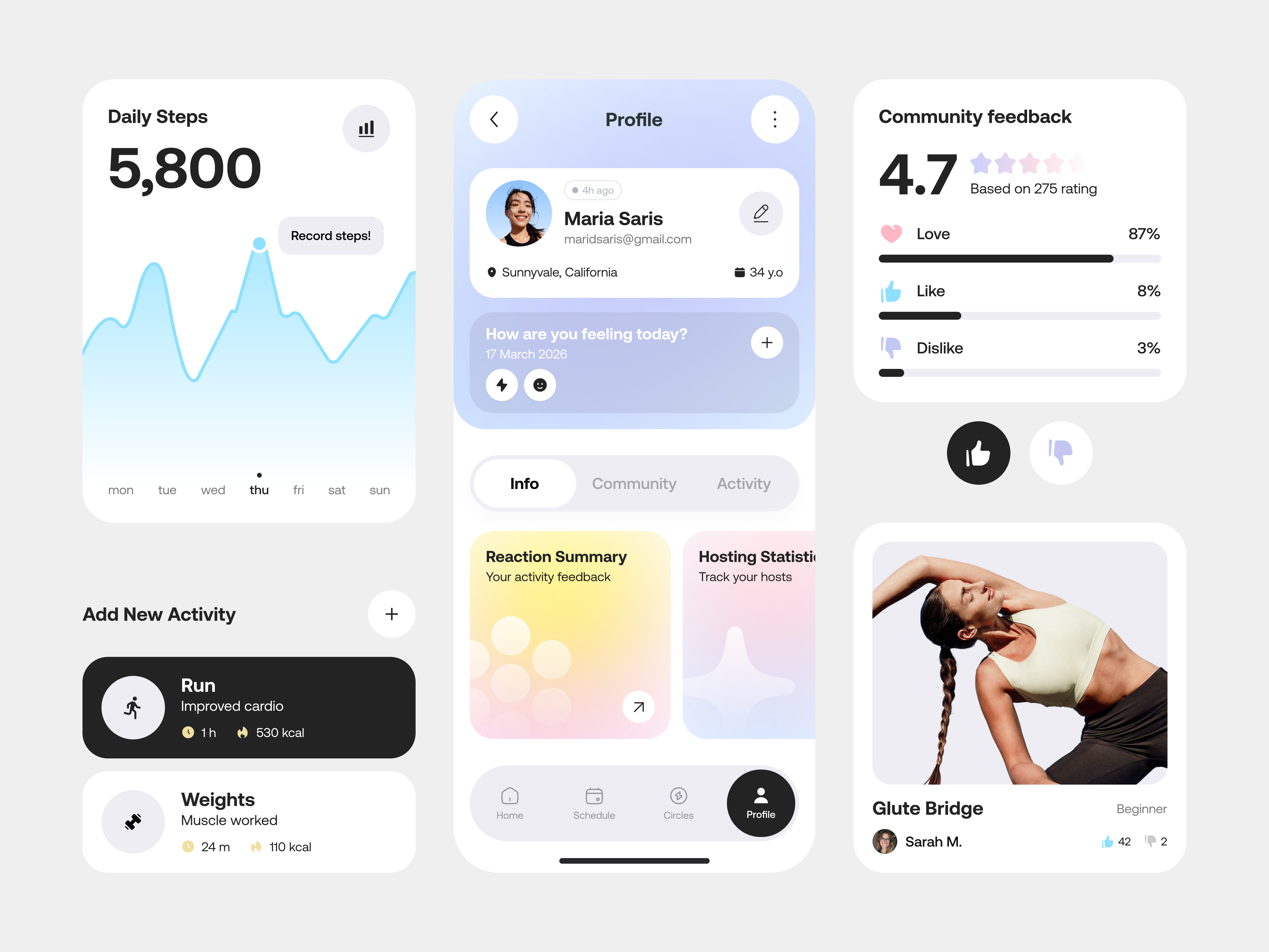 MoveMatch — Social Fitness Tracking App activity tracker app design data visualization design fitness app health app mobile ui social fitness sports app step tracker ui uiux ux web web design wellness app workout app