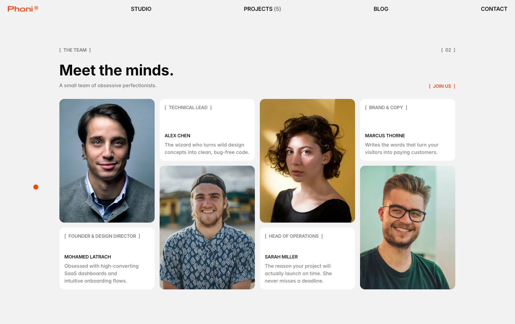 PHONI — Team Section