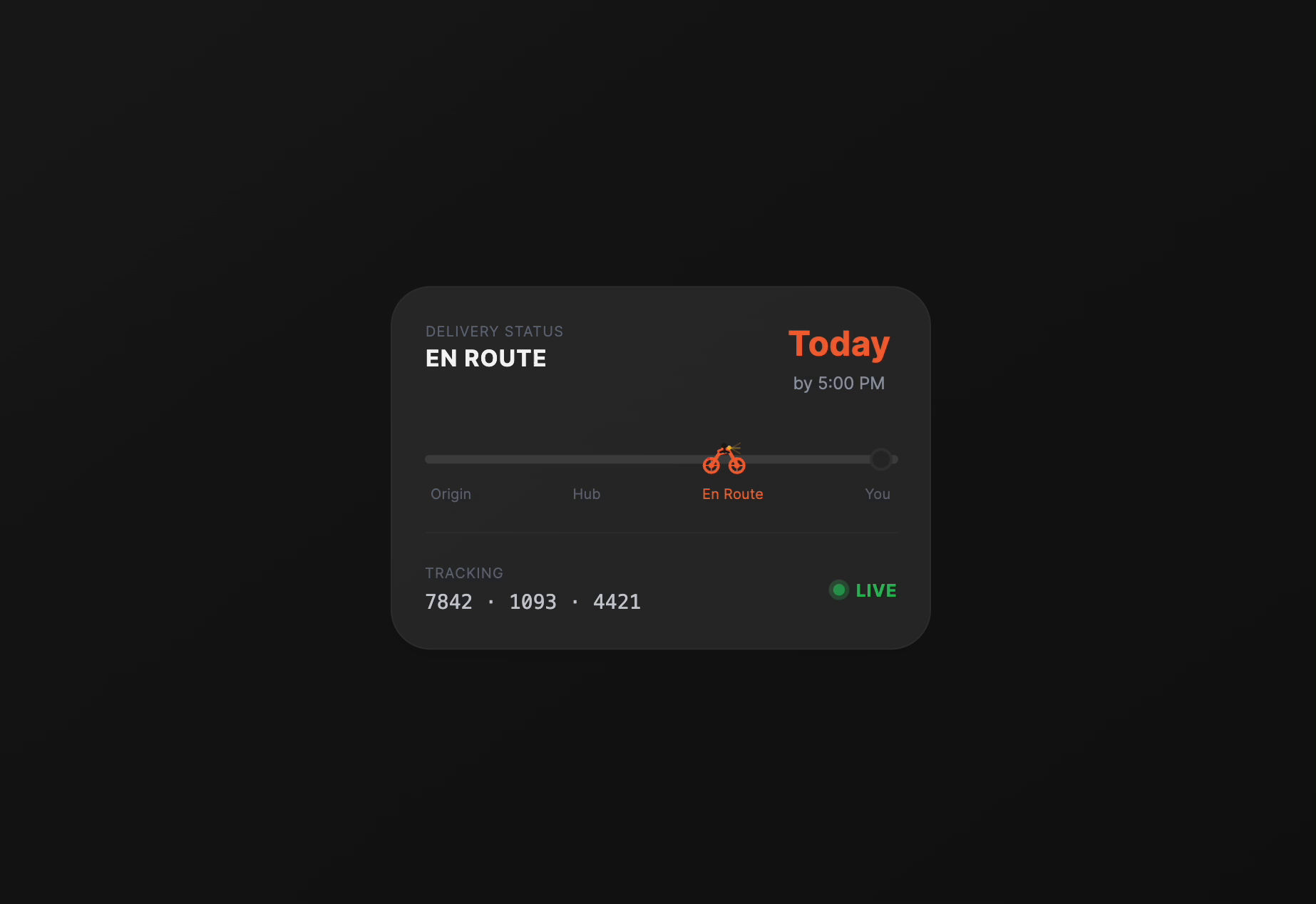 Delivery Tracking Card