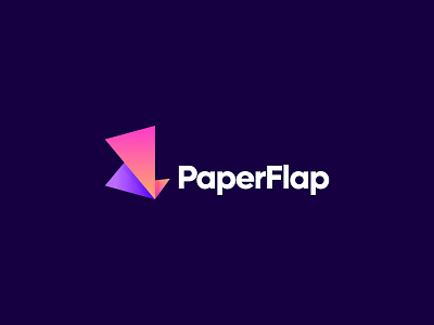 PaperFlap Logomark brand design brand identity branding design flap logo minimal modern logo paper paper logo paperwing logo wing