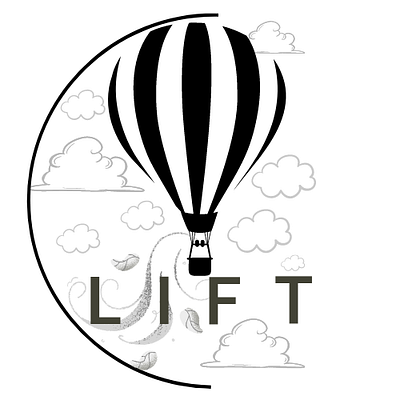 Hot Air Balloon graphic design logo