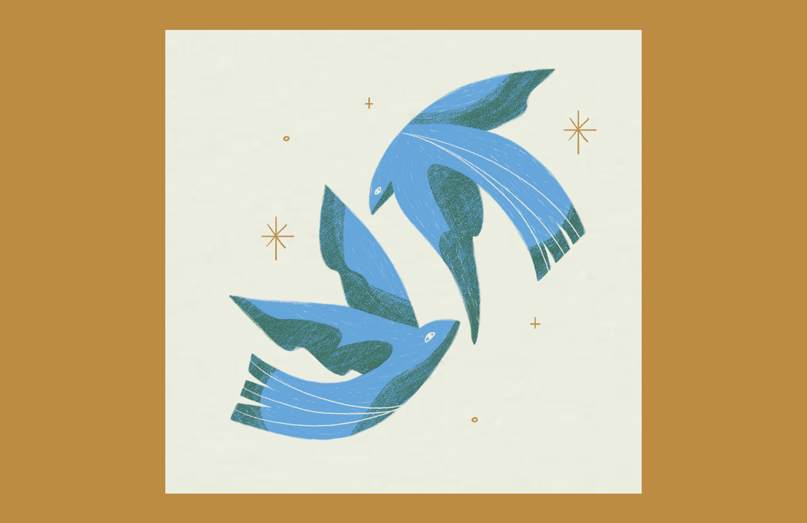Birds birds illustration stars texture