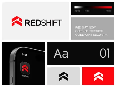 RedShift logo design block logo logotype modern logo r logo red logo saas brand symbol tech technology logo
