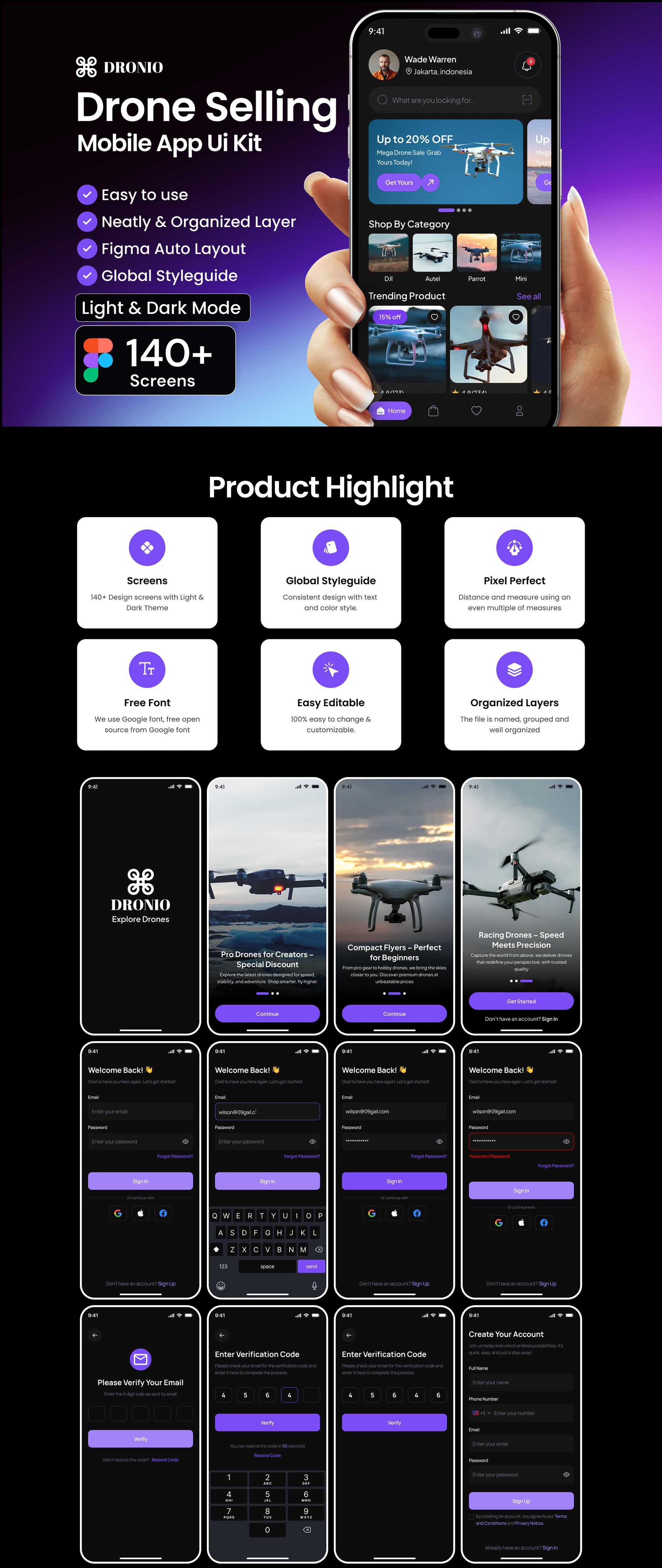 Drone E-Commerce App Ui Kit app design design mobile app ui uiux