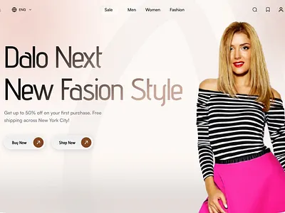 Dalonext New Fasion Landing Hero Section Design fasion landing page woman