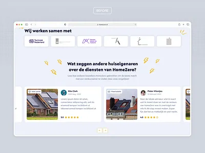 Trust & Testimonial Section for B2B Energy SaaS b2b carousel cleantech credibility energy enterprise greentech interface marketing partners platform saas solar stories testimonials ui ux validation web website