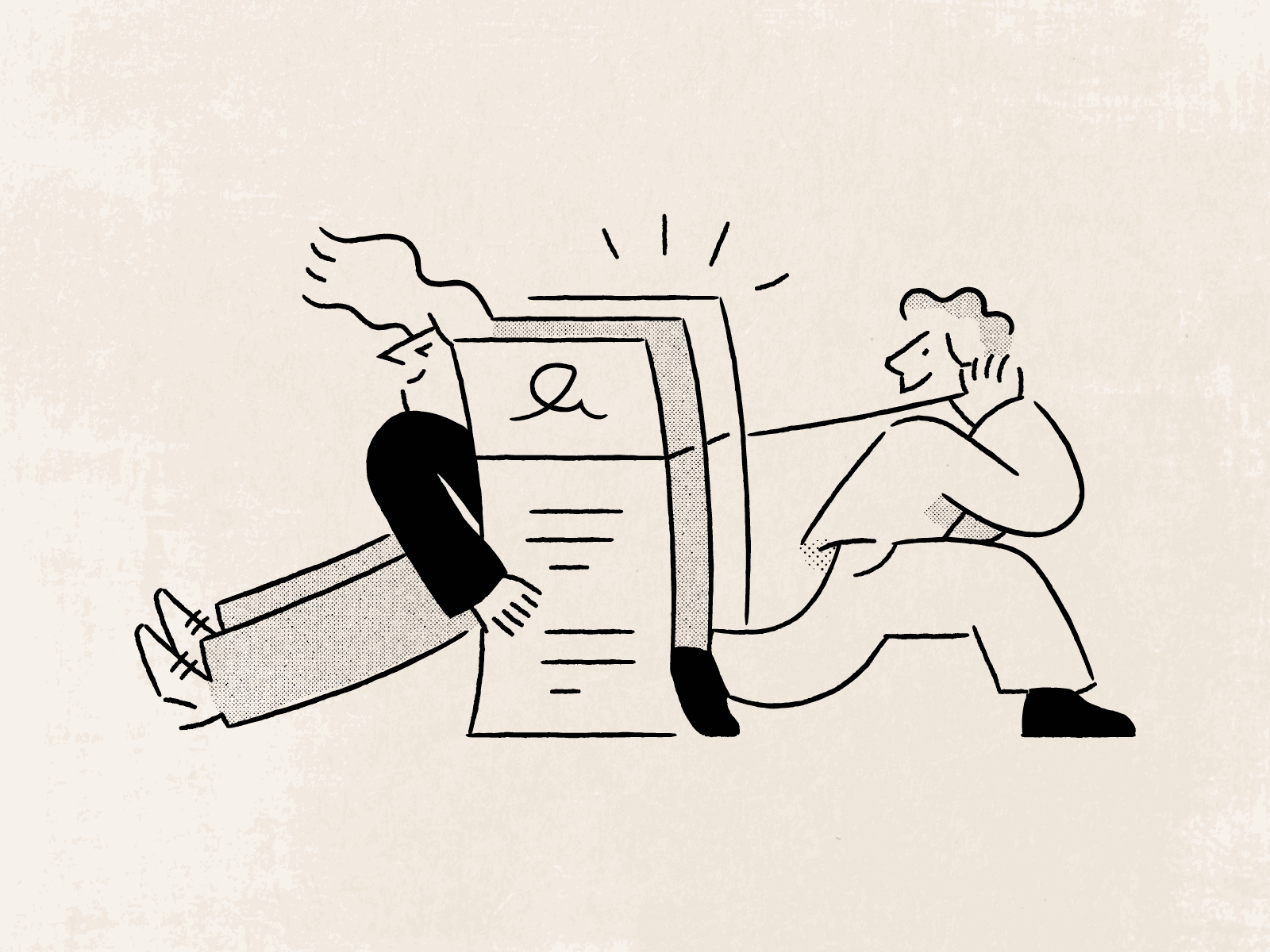 Team Vector Illustration Halftone Style