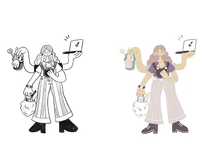 busy women animation character characterdesign childrensbookillustration comic design illustration