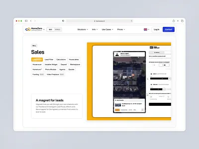 Solutions Section for B2B Cleantech SaaS Website clean energy cleantech energy homepage interface design landing page platform design product design saas saas design scroll showcase product smart home solutions section ui ui design ux ux design web design website design