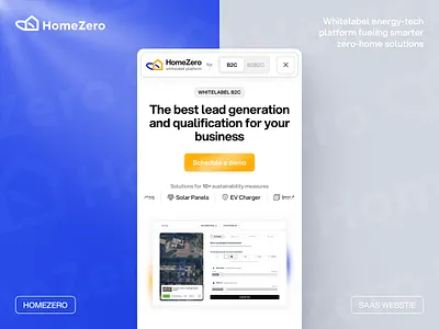 Homepage Interface for B2B Cleantech SaaS b2b cleantech energy homepage interface landing leadgen management navigation platform preview product saas sections solutions system ui ux website workflow