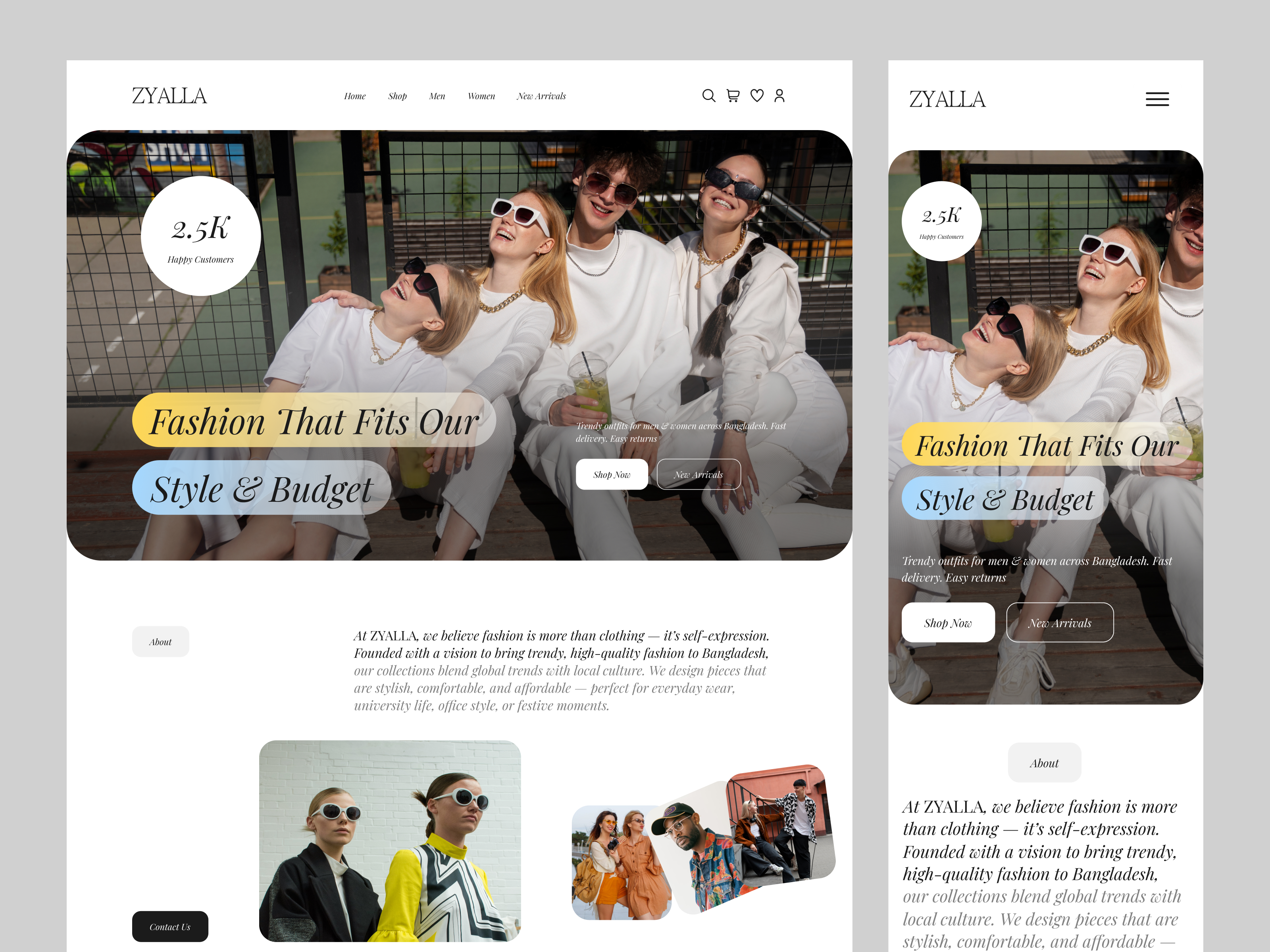 ZYAALLA - Fashion E-Commerce Website accessories clothing e commerce fashion store fashion website high end fashion homepage landing page lookbook online shopping online store product cart shopify website website design webui woman fashion woocommerce