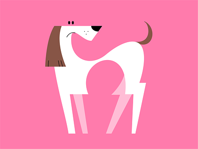 Dog animal basset dog grumpy hound illustration illustrator pink simple stylish vector