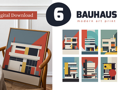 Bauhaus Building Art Print Poster architecture art art print building design home decor illustration poster print wall art