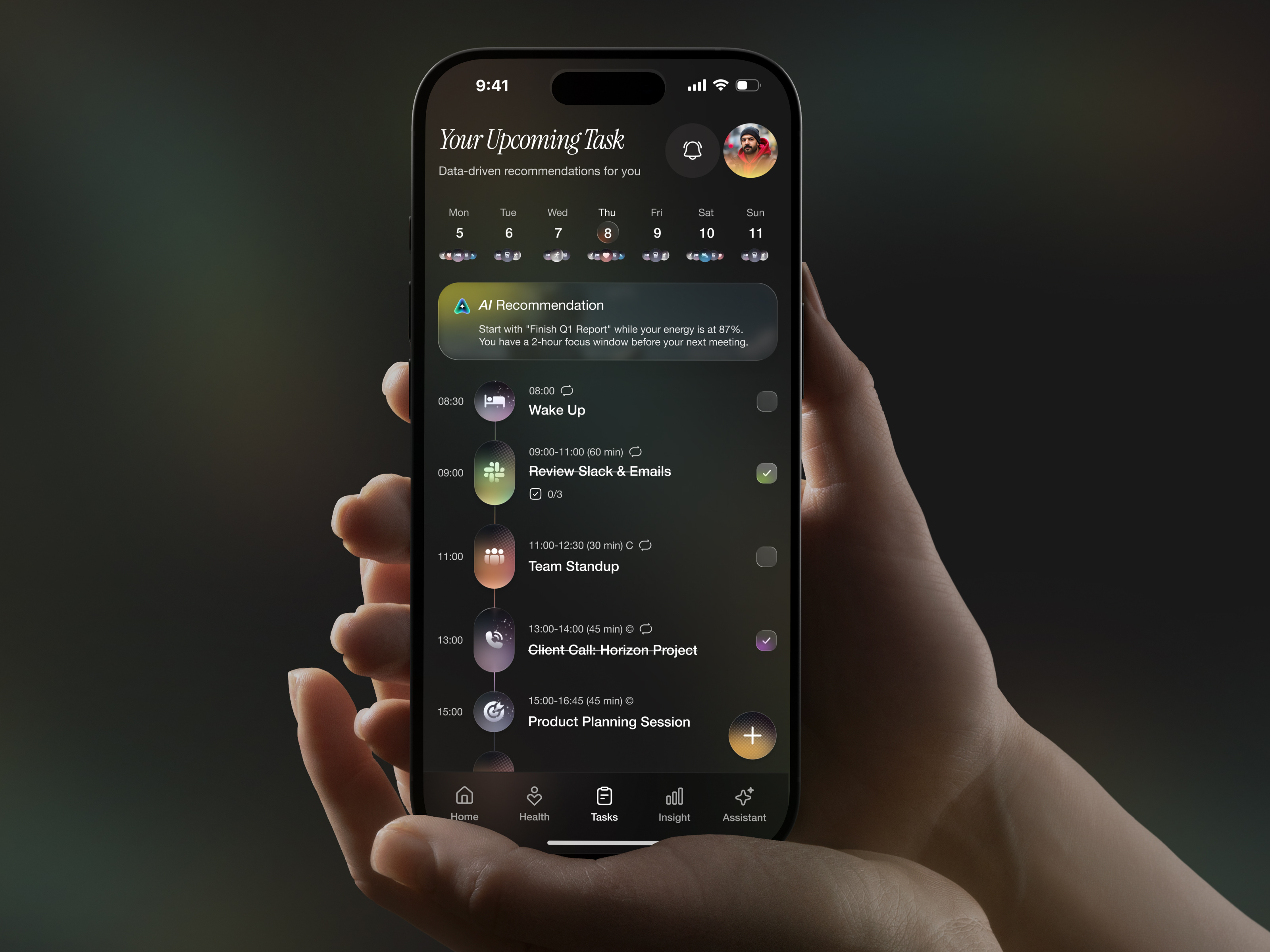 Example of Ai Habit & Productivity Mobile App UI/UX
