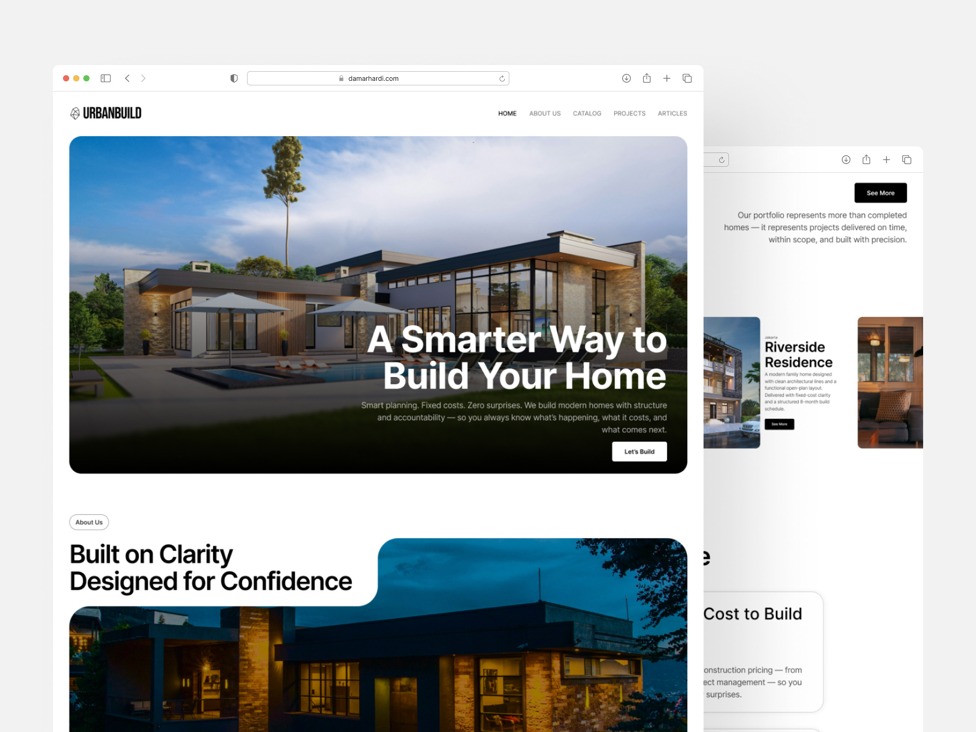 Modern Home Builder Web UI Exploration architectu designinspiration exploredesign landingpage ui ux webdesign