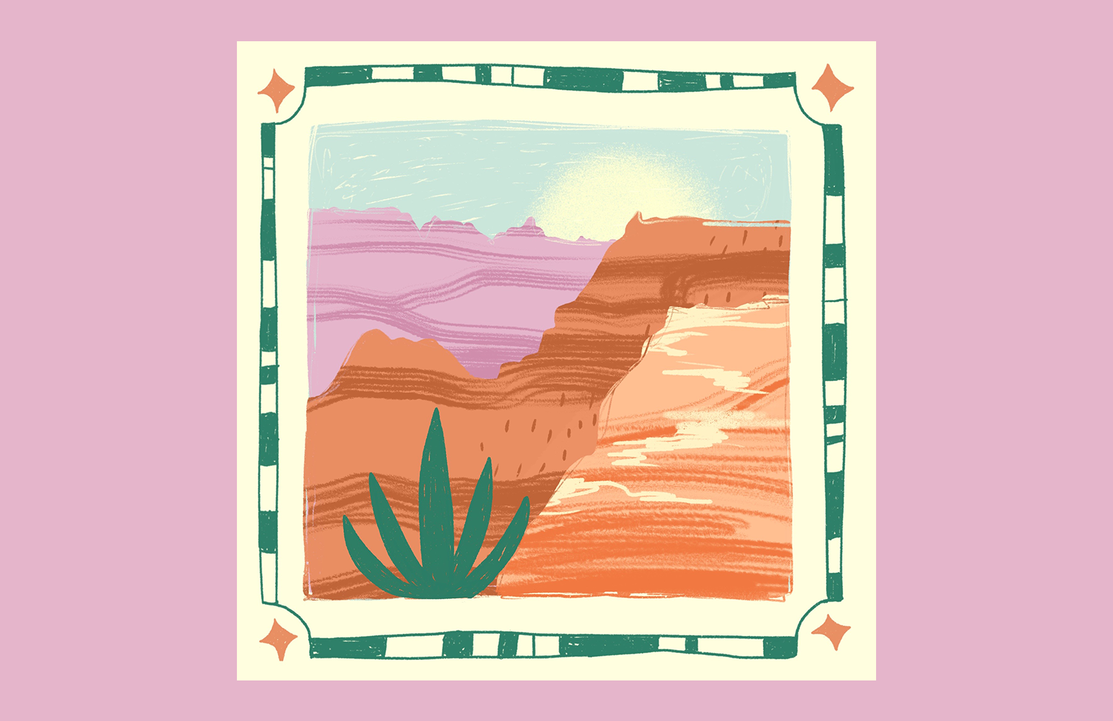 Grand Canyon arizona canyon clifs desert grand canyon illustration procreate