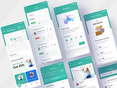 MYRA 🧺 Booking Service UI app app design book online booked booking app booking service branding clean ui design illustration ios app logo minimal minimal ui mobile design mobile ui ui ui design uiux vector