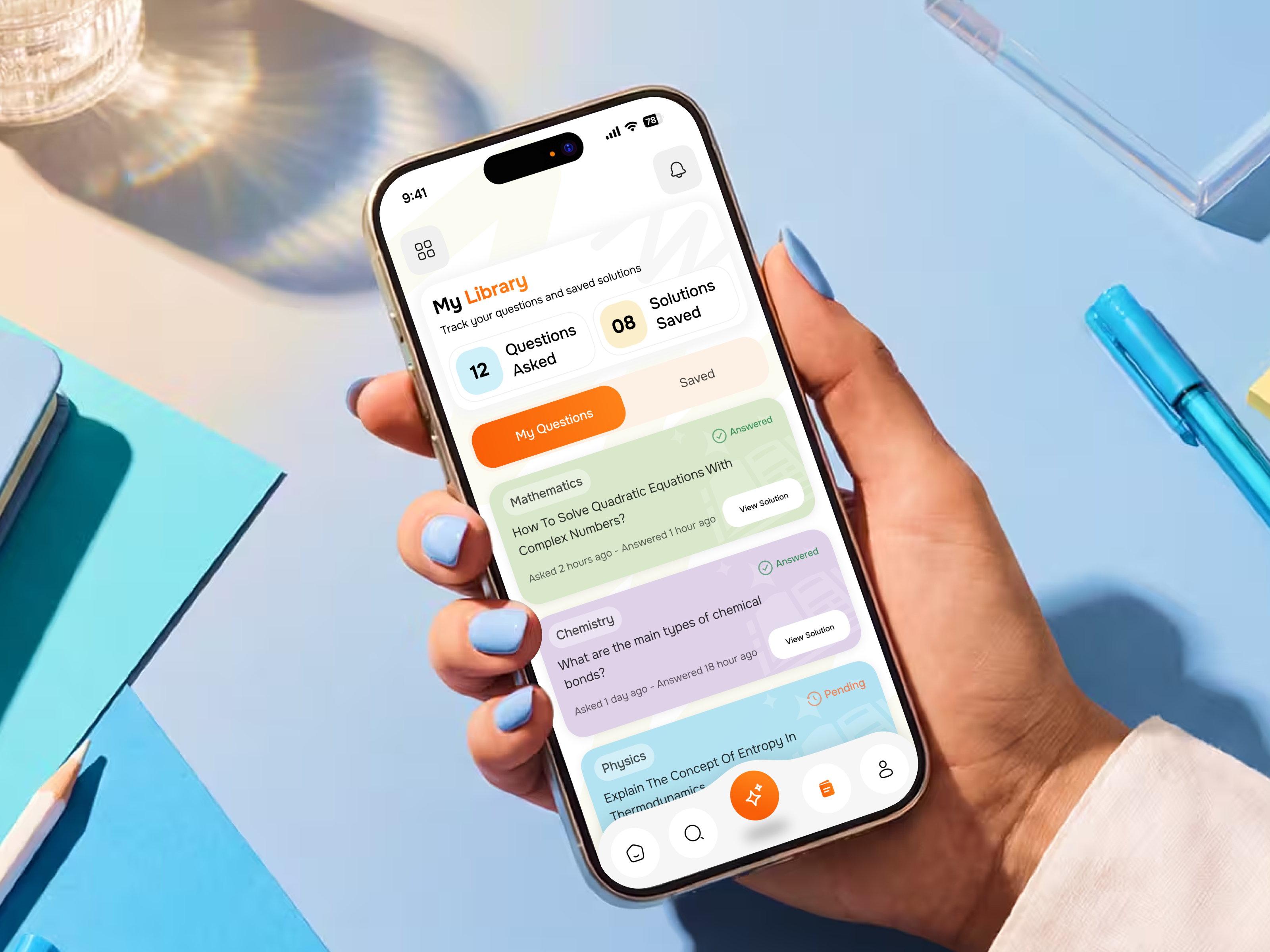 My Library - Learning App UI ai app ai education app design dashboard ui digital product edtech education app interface design learning app minimal design mobile app product design saas design startup design ui design