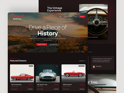 Web UI Design for Premium Vintage Car Rental Service Company