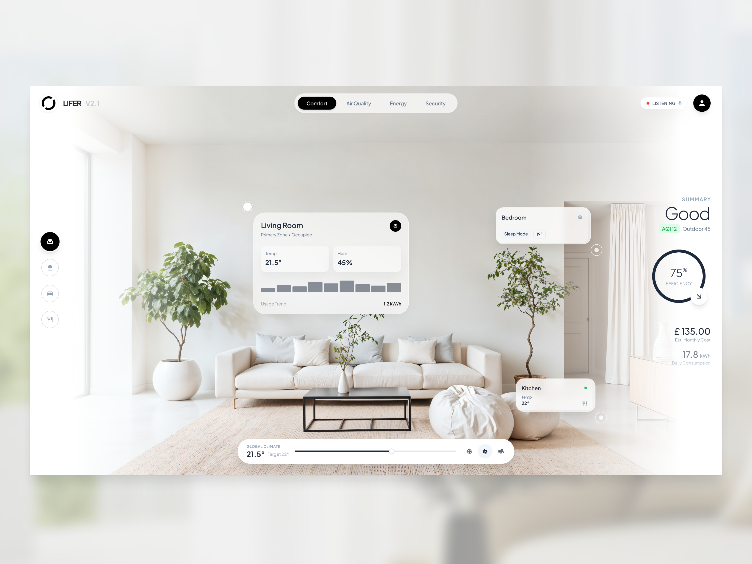 Smart Home UI Concept design ui