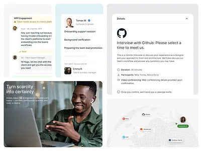 Human + AI - Product visuals avatar branding dashboard developers globe graphic design illustration landing product search talent ui vector visual web design website why us