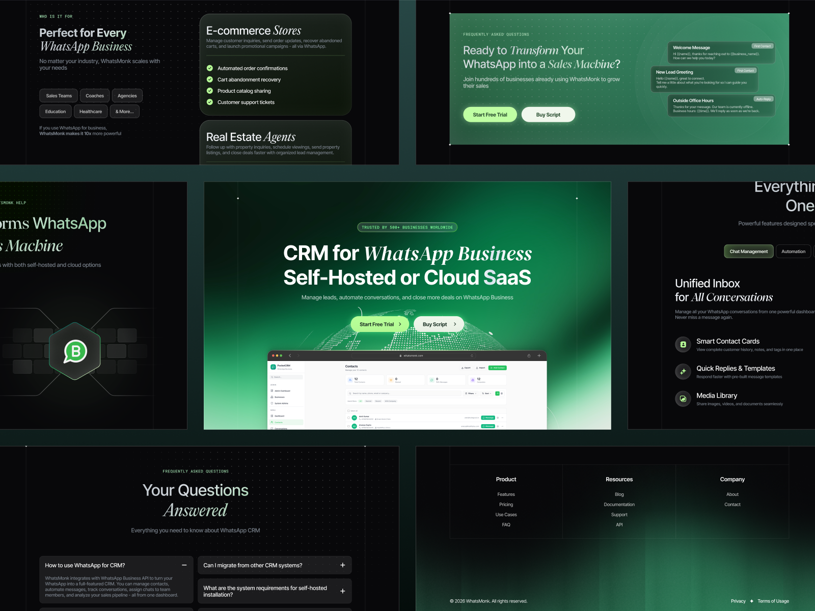 SaaS Landing Page Design for CRM for WhatsApp Business b2b landing page b2b saas design b2b saas landing page conversion focused landing page crm design crm landing page cro optimized landing page dashboard landing page framer landing page landing page landing page design landing page ui product landing page saas landing page saas website design startup landing page web design inspiration