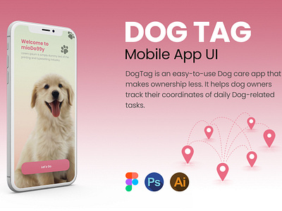 Dog Tag Mobile App UI app app design application branding design design ui dog application graphic design mobile app ui uiux ux web website