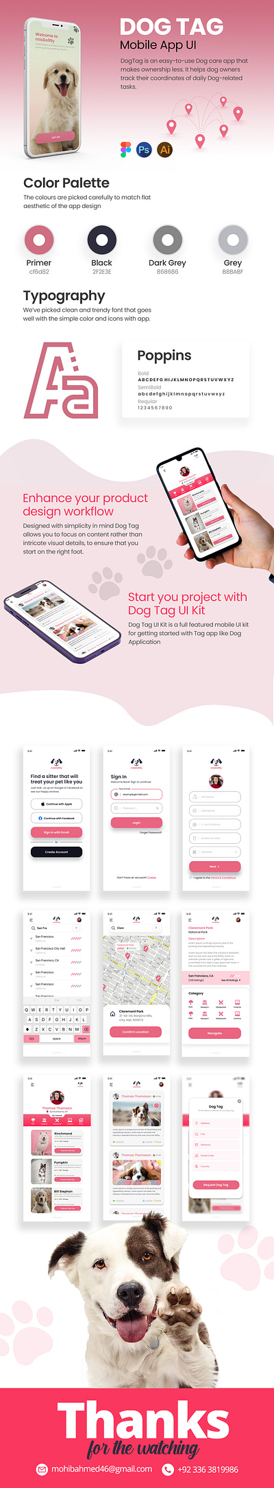 Dog Tag Mobile App UI app app design application branding design design ui dog application graphic design mobile app ui uiux ux web website