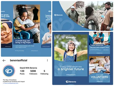 BENEVIA I Social Media Branding animation brand branding charity design graphic design logo motion graphics social social media social project typography visual visual identity