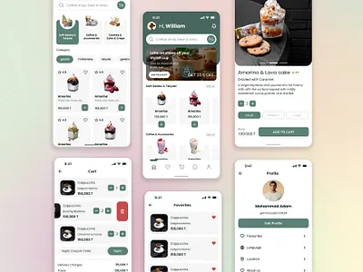 Café App design app design app interface landing page landing ui mobile ui modern ui product design responsive design ui design ux design web design