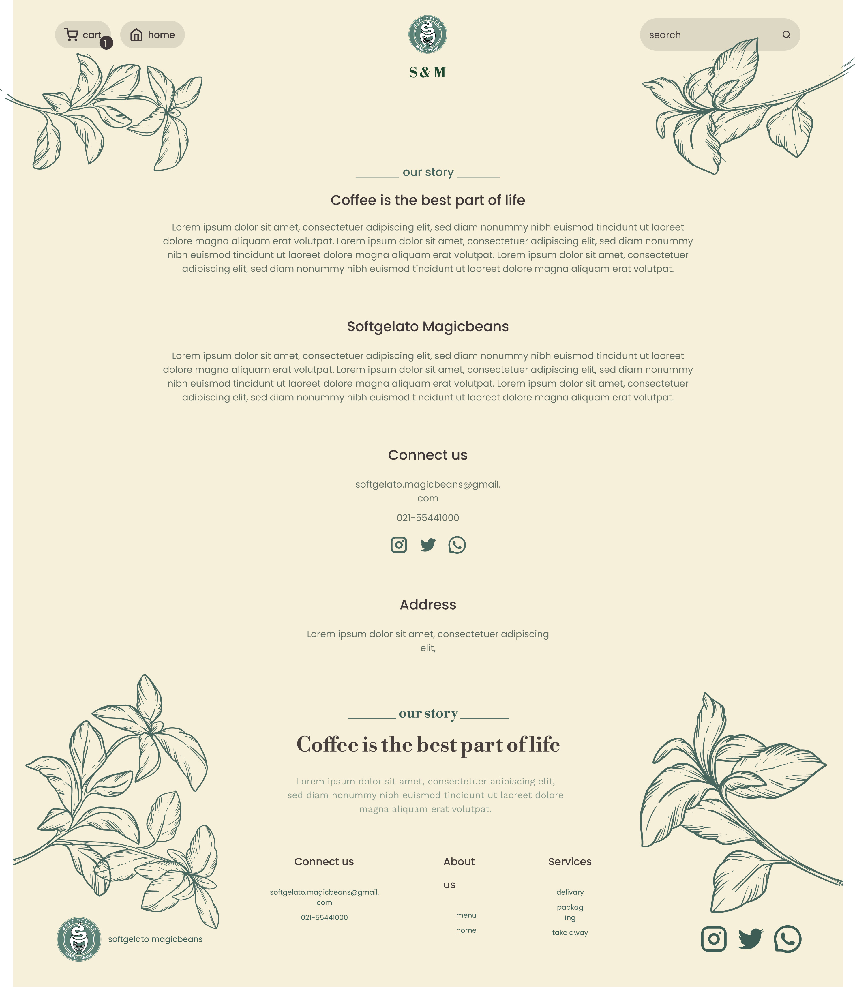 Café App and Landing Page design