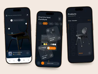 FurnishX – AR Furniture Ecommerce App ar furniture app ar shopping artificial intelligence complete furniture app dark theme app ecommerce furniture furniture app furniture design furniture mobile app furniture shop furniture store interior design mobile app mobile app design online shopping online store product showcase shopping app trending
