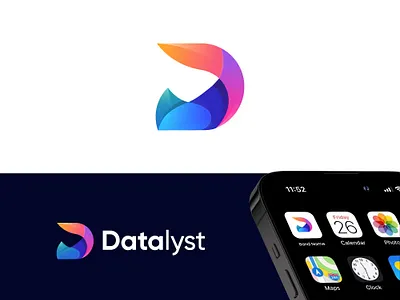 D Logo Design (datalyst) 3d animation brand identity branding colorful logo d logo data e commerce gradient logo icon letter d logo logo design logodesign logomark modern modern logo tech technology