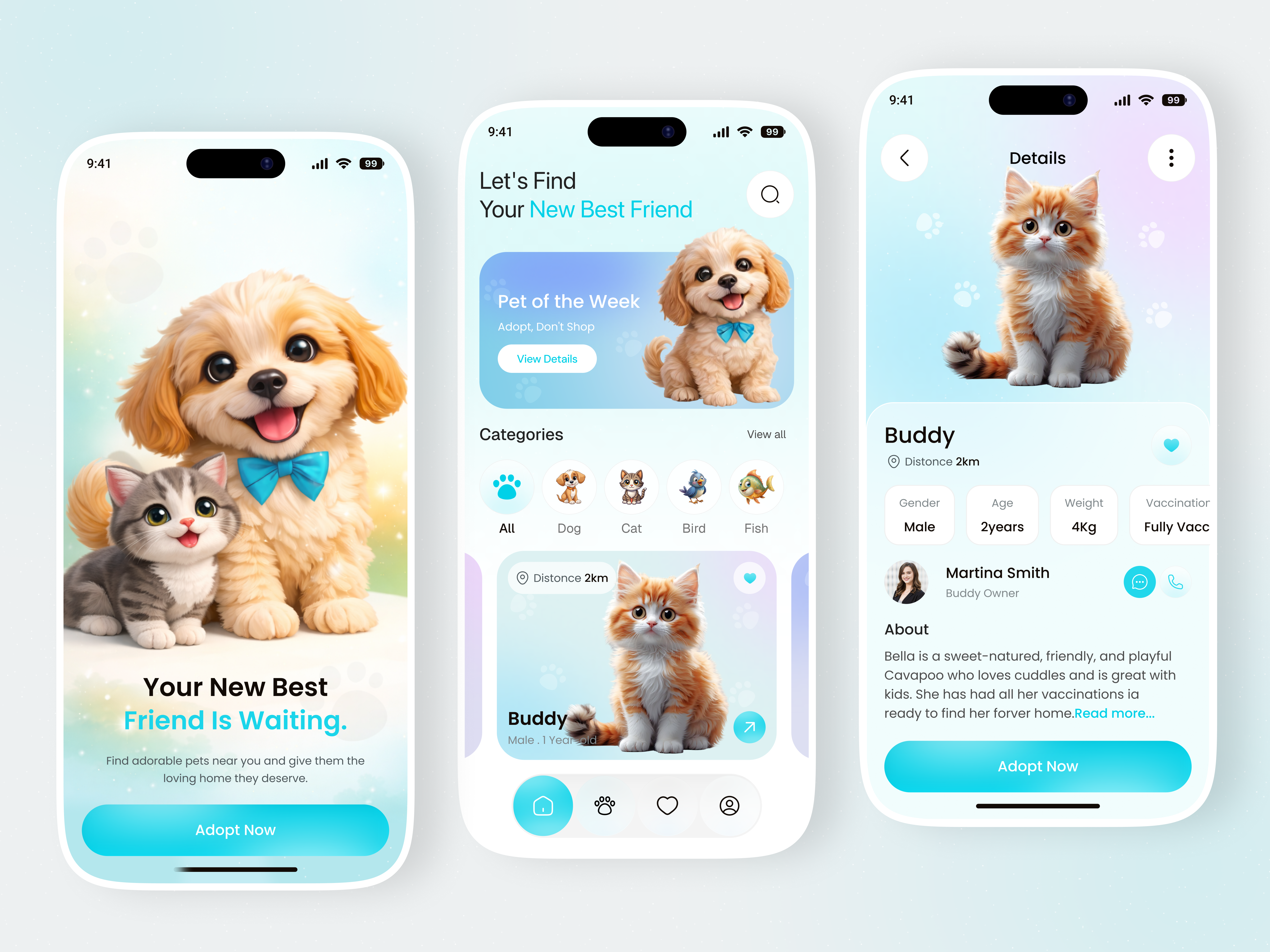 Pet Adoption & Rescue Mobile App UI Design