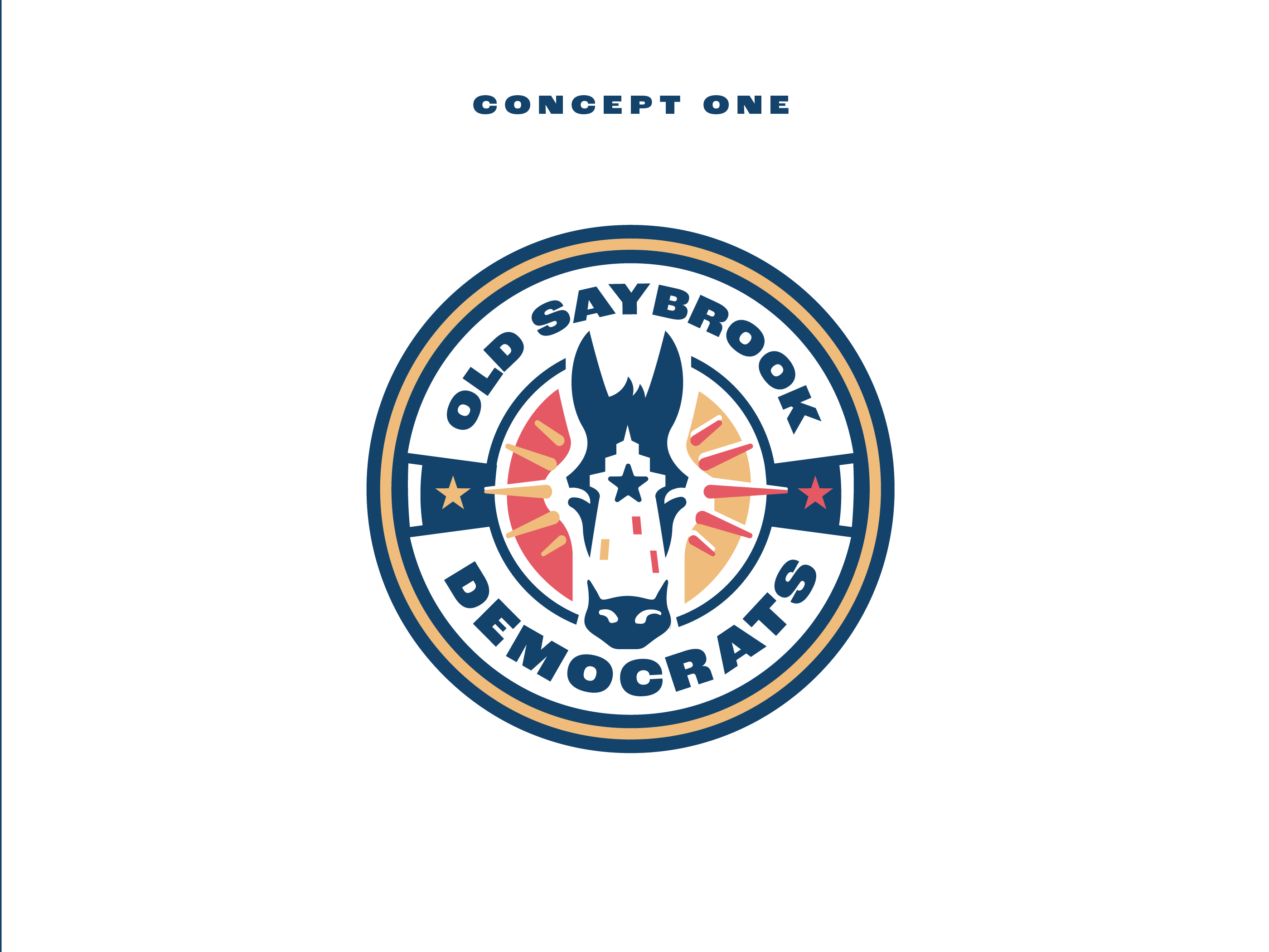 Old Saybrook Democrats - Brand Identity Design Process association badge design branding brandmark connecticut democrat donkey flag graphic design identity illustration lettering logo logo design mascot political print sports typography usa