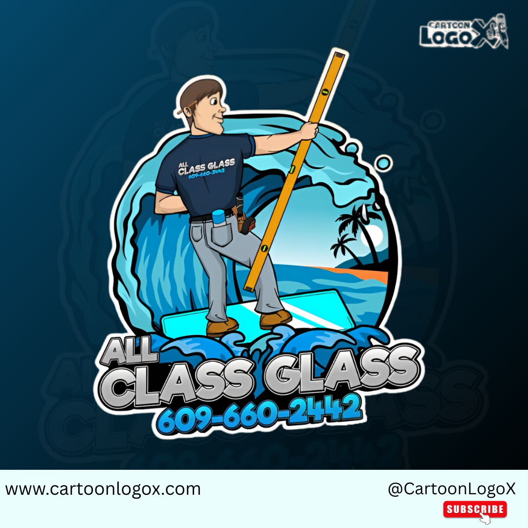 All Class Glass Mascot Logo | Cartoon Branding by CartoonLogoX brand identity branding business branding cartoon logo cartoonlogox construction branding creative logo custom logo dribbble design glass company graphic design illustration design logo logo design logo inspiration mascot logo