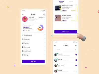 EduGate: Online Learning App branding chat ui design course ui design edugate app design graphic design illustrations learning app design product design ui design visual design