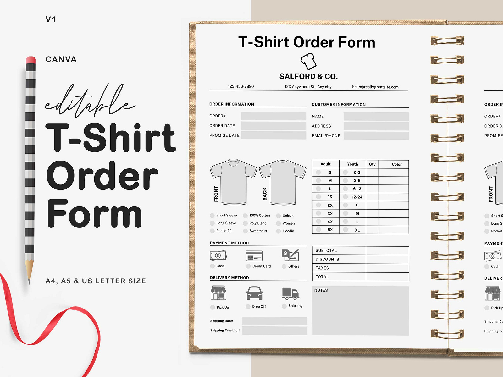 Canva Editable T-Shirt Order Form by MaxSimplify on Dribbble