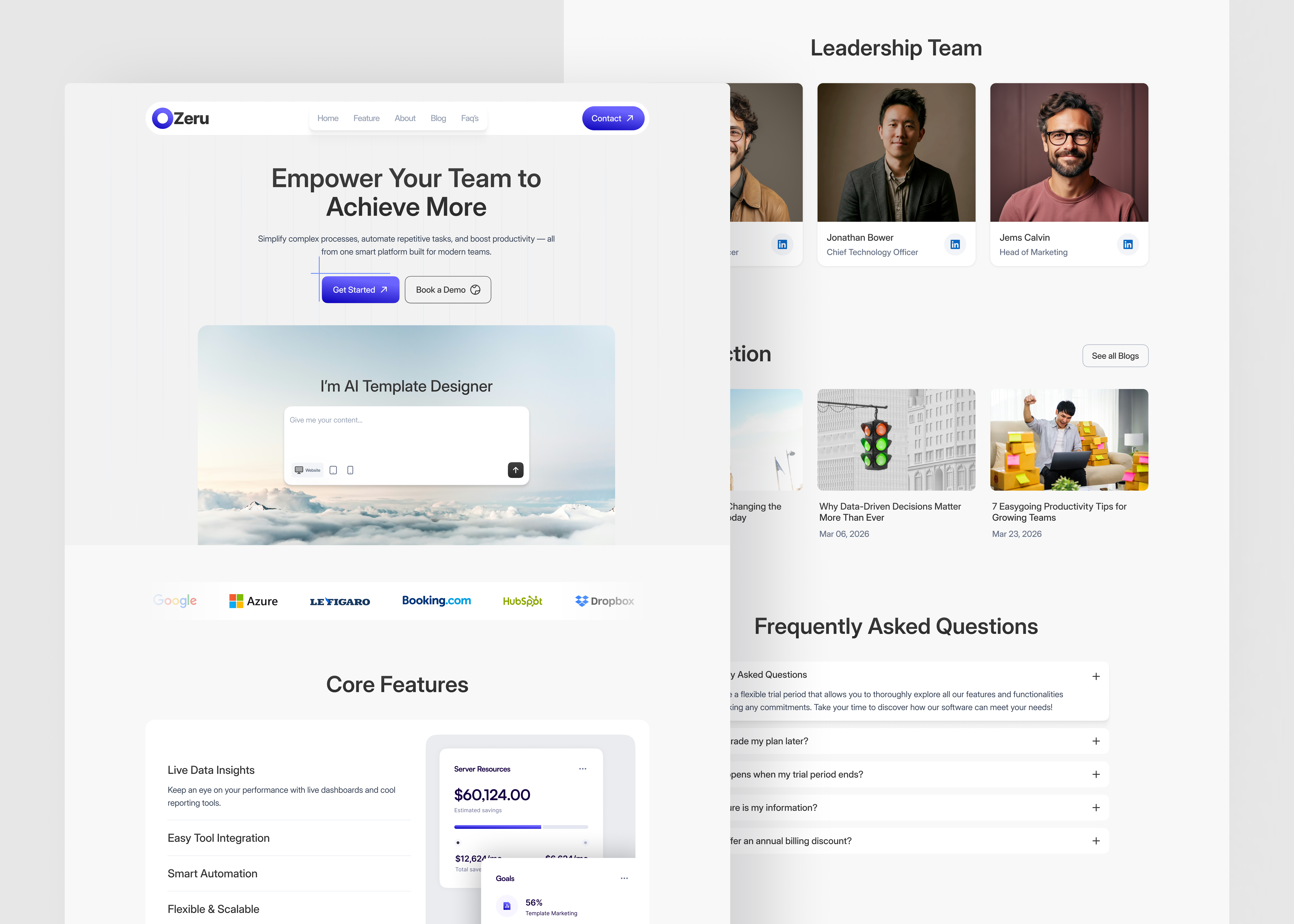 Modern SaaS Landing Page Design clean design figma landing page modern website product design saas saas website startup ui design web design website design