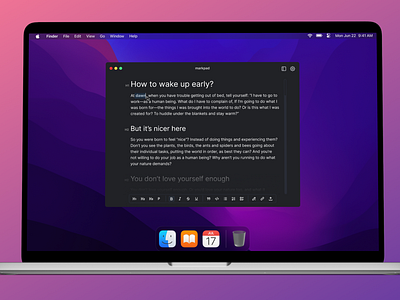 Markpad - minimal MacOS app for writing notes in markdown app clean dark macos markdown minimal notes ui writing