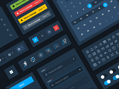 Design System for Manufacturing Ecosystem app buttons components dark dark theme date picker design design system ds figma library icons library light light theme pictograms prototype toggle ui ux warning