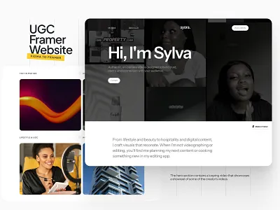 CMS-Driven UGC Website Design - Figma to Framer cms website figma framer framer designer ugc ui web design web development