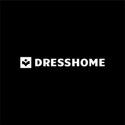 DressHome black and white branding fashion flower logo minimalism monochrome showroom sign square star