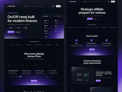 Flock Ramp - SaaS Website crypto crypto app crypto design crypto website design design finance finance website fintech landing page landing page design landingpage saas saas landing page saas website ui web web design website design