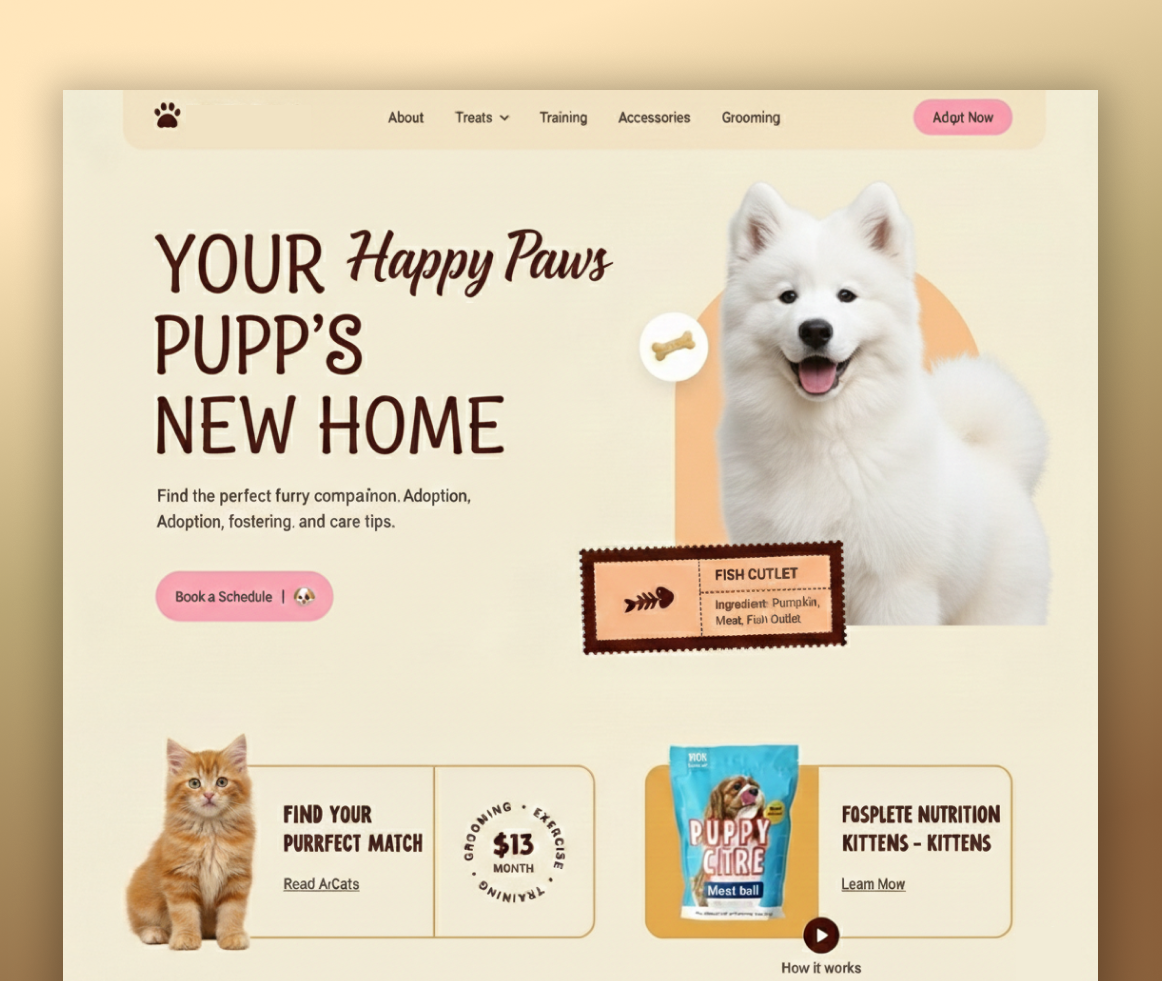 Pet eCommerce Website UI in Figma