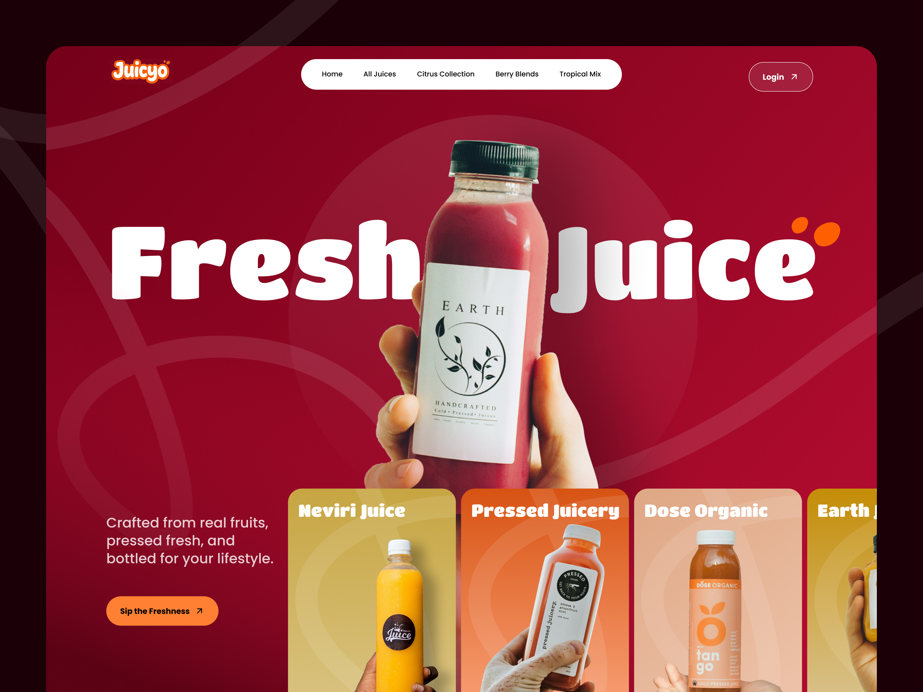 Healthy Drinks Ecommerce Website Design branding clean creative design design drinks ecommerce grocery juice landing page landing page design refreshment ui uiux web design website