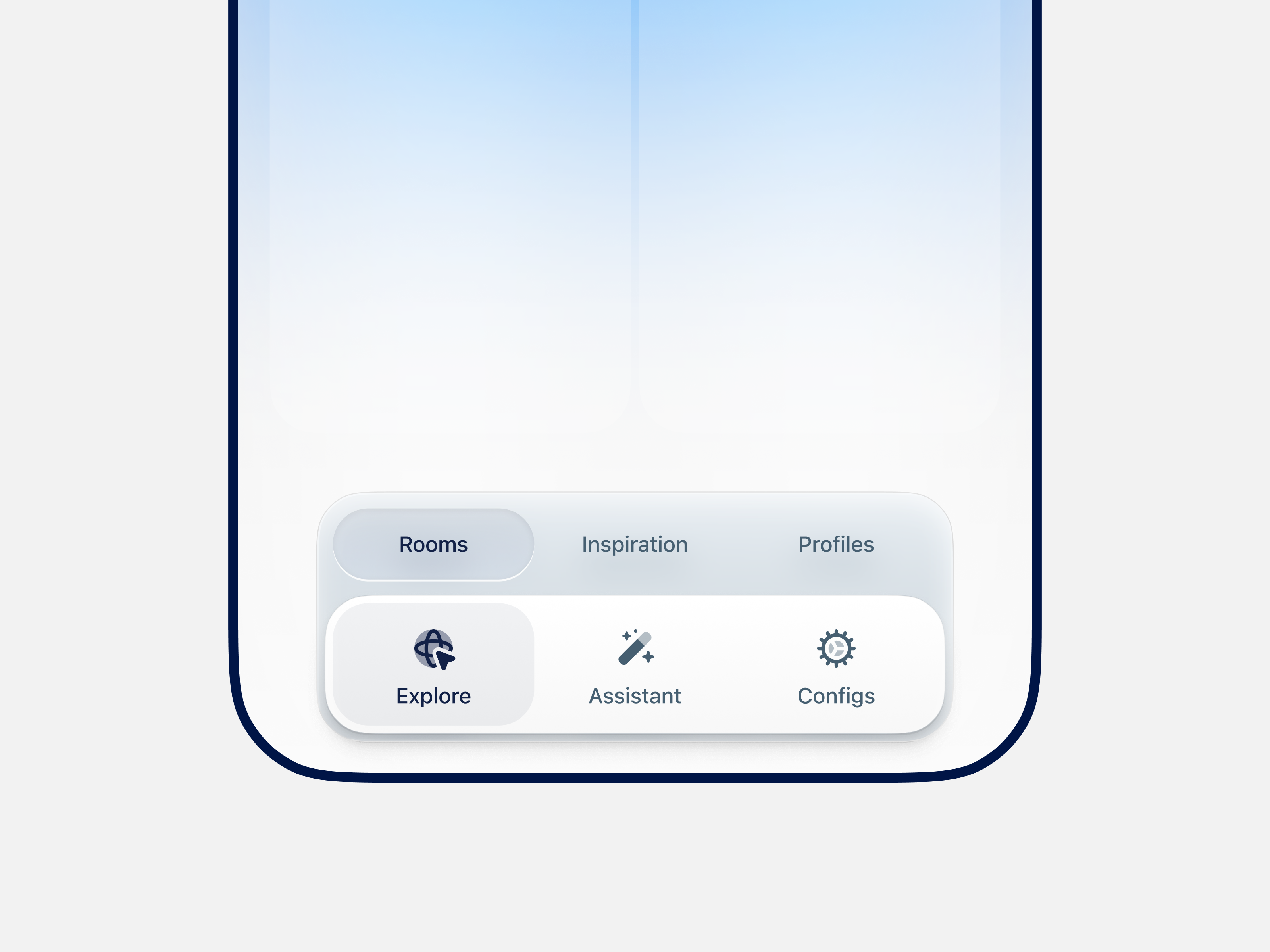 Example of Hybrid Tab Bar + Segmented Control