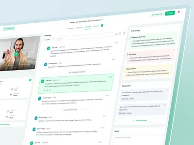 From Interview to Impact: Modern Research UI interview report research saas script