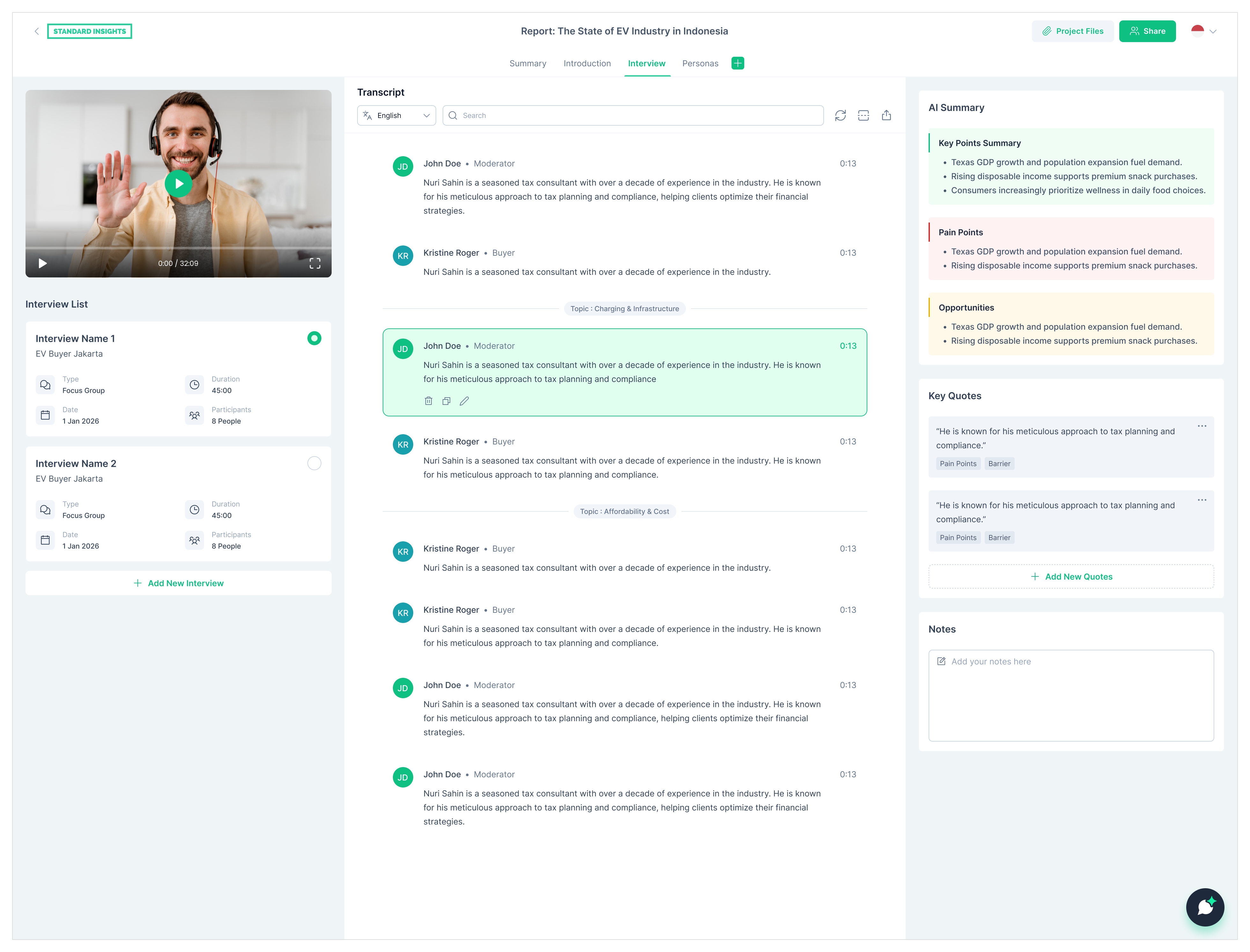 From Interview to Impact: Modern Research UI by Rizqi Hanafi on Dribbble