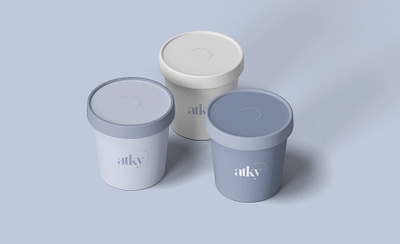 ATKY - Ice cream tubs branding design identity packaging
